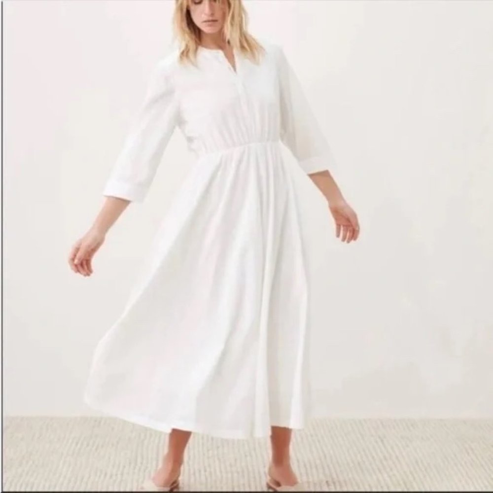 White Jenni Kayne Seersucker Shirt Dress - Size XL